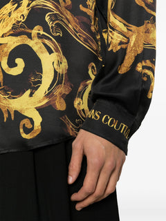 VERSACE JEANS COUTURE CAMICIA BAROCCA CON LOGO SUL RETRO ORO