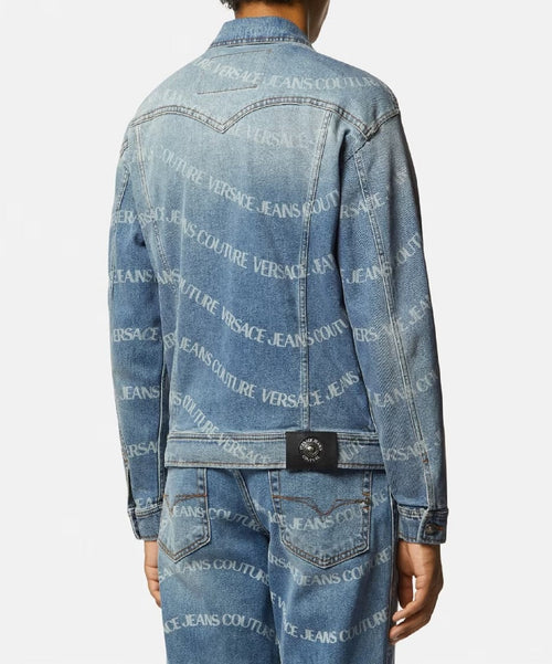 VERSACE JEANS COUTURE GIACCA DENIM CON LOGO ALL OVER