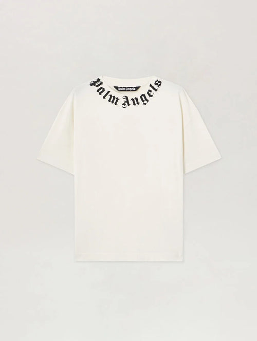 Palm Angels t-shirt Jersey- Logo al collo - Bianco PE26