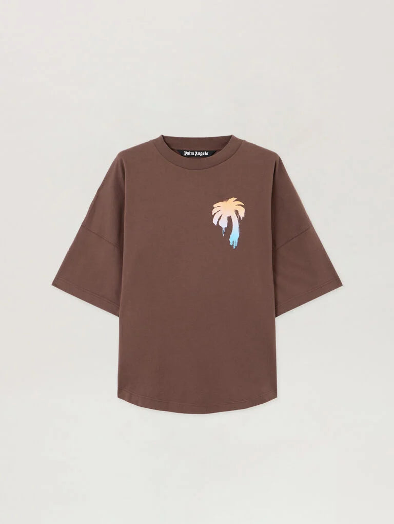 PALM ANGELS Uomo T-shirt Brown white-PE26
