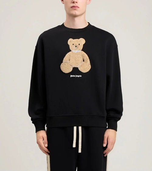 Felpa Palm Angels - Logo Teddy - Nero/Beige PE26