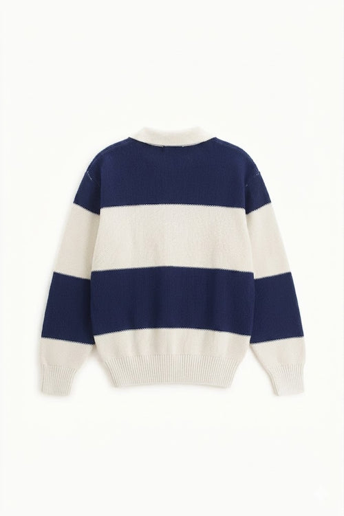 IMPERIAL Uomo Maglia Polo A Righe Ecru/blu-PE26
