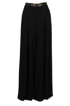 IMPERIAL Donna Pantalone Largo Con Cintura Nero-PE26