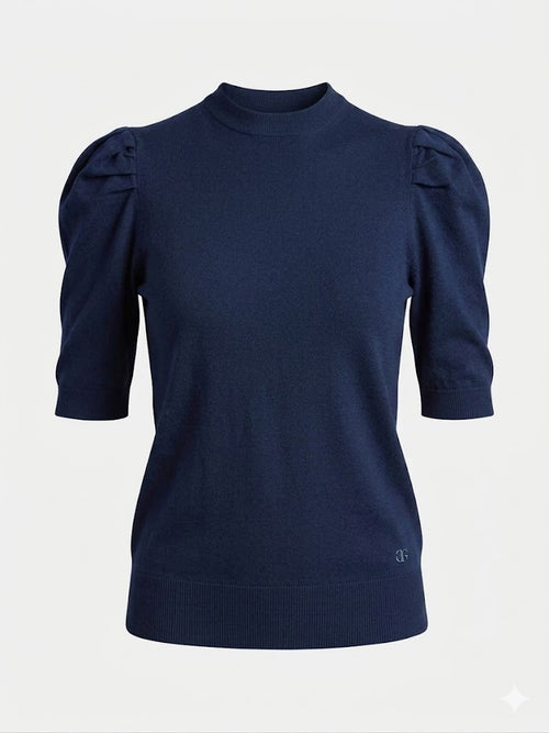 HAVE ONE Donna Maglia Con Sbuffo Blu-PE26