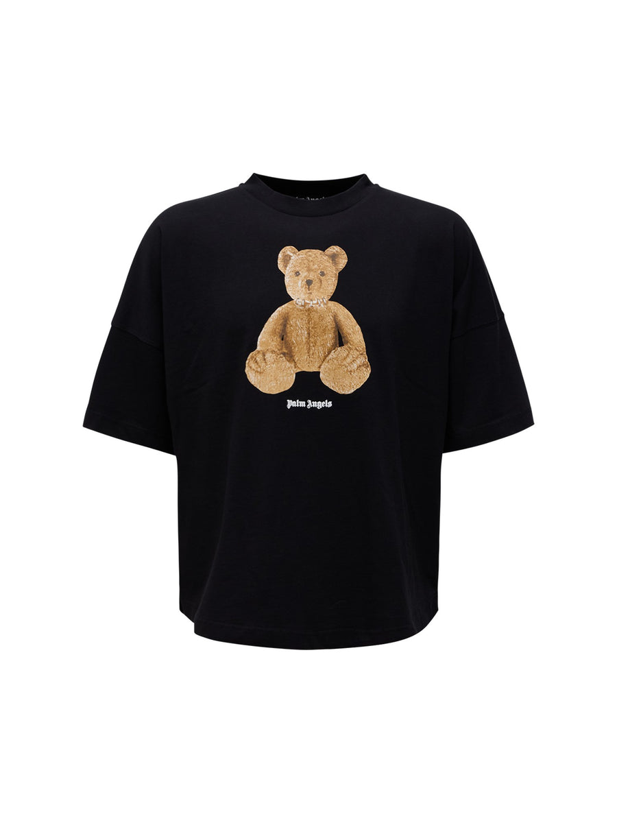 Palm Angels t-shirt Jersey- logo Teddy - Nero/Beige PE26
