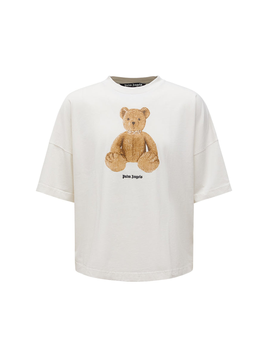 Palm Angels t-shirt Jersey- logo Teddy - Nero/Beige PE26