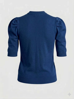 HAVE ONE Donna Maglia Con Sbuffo Blu-PE26