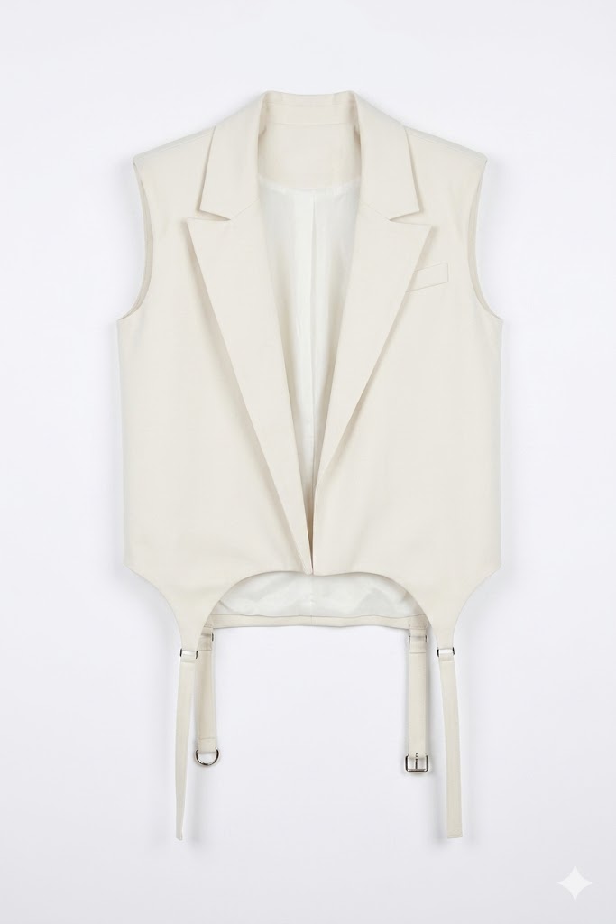 VICOLO gilet naturale con dettagli laccio TAB1913NAT-PE26