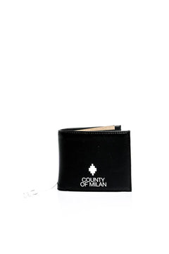 COUNTY OF MILAN Portafogli nera logo bianco – Uomo PE26