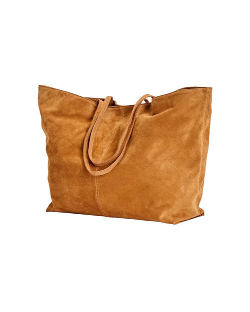 VICOLO Donna Borsa Oversize In Vera Pelle Scamosciata Khaki-PE26