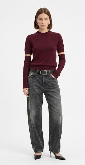 M833B062A MAGLIA CON MANICOTTI DIXIE