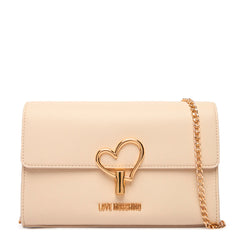 Love Moschino Borsa Con Logo oro a cuore Donna Avorio PE26