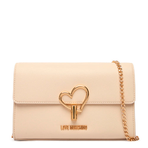 Love Moschino Borsa Con Logo oro a cuore Donna Avorio PE26