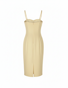 SILENCE LTD Donna Abito Tubino Midi a Fascia con Spalline Sottili