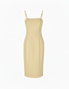 SILENCE LTD Donna Abito Tubino Midi a Fascia con Spalline Sottili