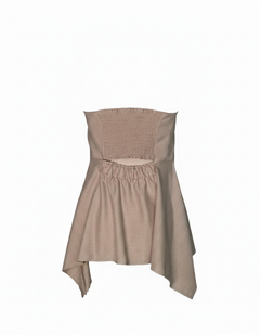 VICOLO Donna Top Sabbia Dettaglio Cut-Out