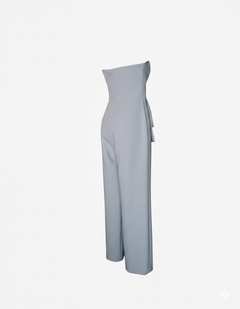 SILENCE LTD Donna Jumpsuit Bustier Elegante - Celeste Polvere