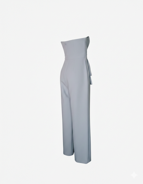 SILENCE LTD Donna Jumpsuit Bustier Elegante - Celeste Polvere