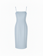 SILENCE LTD Donna Abito Tubino Midi a Fascia con Spalline Sottili