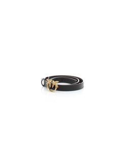 CINTURA NERO SOTTILE CON LOGO LOVE BIRDS PINKO