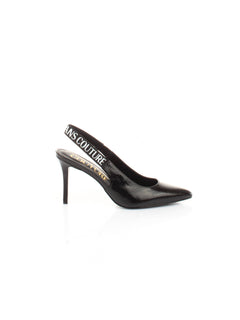 SCARPA NERO CON TACCO MEDIO E FASCIA LOGATA VERSACE JEANS COUTURE
