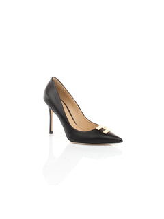 SCARPA NERO CON PLACCA LOGATA ELISABETTA FRANCHI