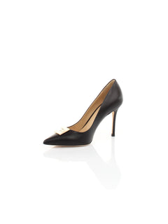 SCARPA NERO CON PLACCA LOGATA ELISABETTA FRANCHI