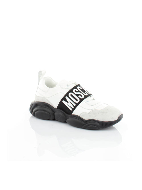 SCARPA BIANCO CON FASCIA LOGATA MOSCHINO COUTURE