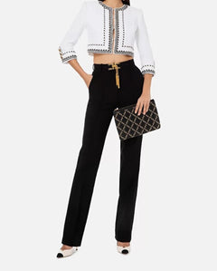 PANTALONE NERO DRITTO CON CINTUTRA ELISABETTA FRANCHI