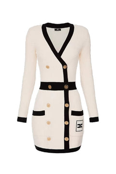 ABITO BURRO/NERO ROBE MONTEAU DOPPIOPETTO ELISABETTA FRANCHI