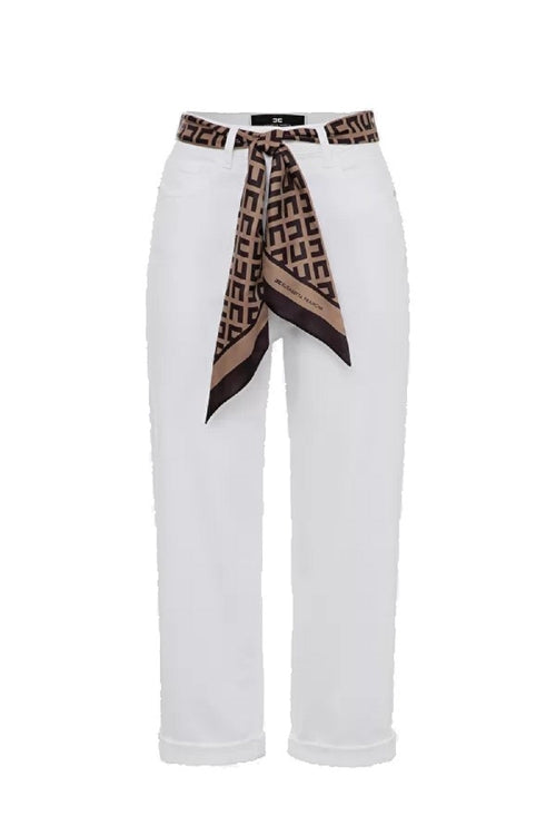 PANTALONE AVORIO MODELLO JEANS ELISABETTA FRANCHI