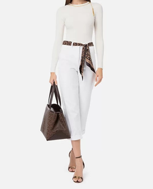 PANTALONE AVORIO MODELLO JEANS ELISABETTA FRANCHI