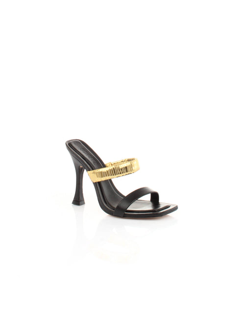SCARPA NERO CON FASCIA DORATA SCHUTZ