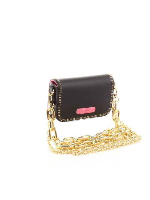 BORSA NERO MINI CON BORCHIE E DOPPIA TRACOLLA CHIARA FERRAGNI