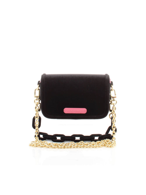 BORSA NERO IN VELLUTO CON DOPPIA TRACOLLA CHIARA FERRAGNI