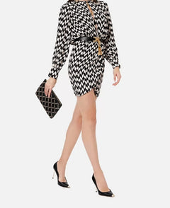 ABITO NERO/CREAM CON FANTASIA STILIZZATA ELISABETTA FRANCHI