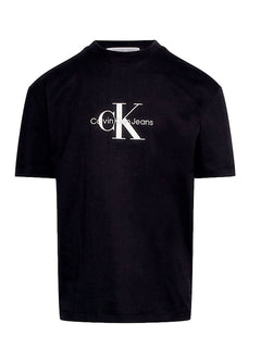 T-SHIRT NERO CON STAMPA LOGATA CALVIN KLEIN JEANS