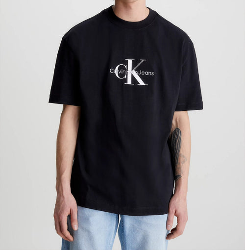 T-SHIRT NERO CON STAMPA LOGATA CALVIN KLEIN JEANS