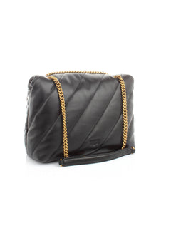 BORSA NERO PUFF MAXI CON LOGO PINKO