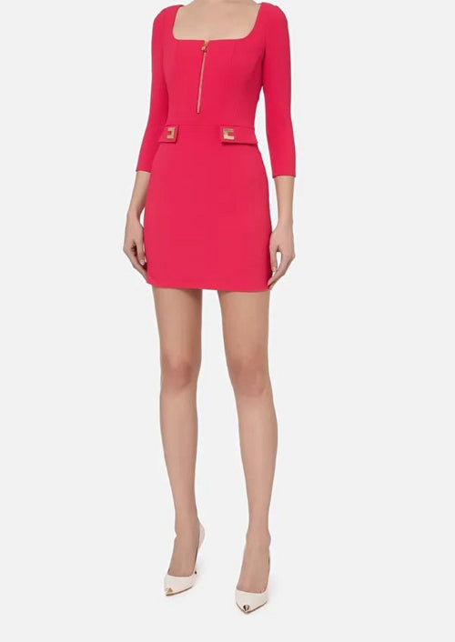 ABITO FUXIA CON SCOLLO A ZIP ELISABETTA FRANCHI