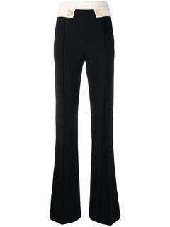 PANTALONE NERO/BURRO A PALAZZO ADERENTE ELISABETTA FRANCHI
