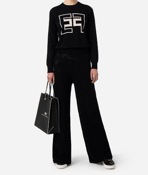 MAGLIA NERO CON LOGO ELISABETTA FRANCHI