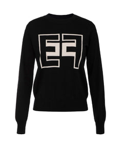MAGLIA NERO CON LOGO ELISABETTA FRANCHI