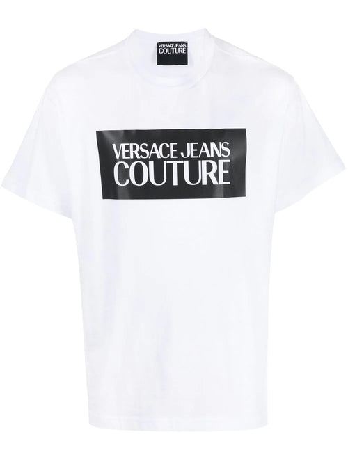 T-SHIRT BIANCO CON STAMPA CON LOGO VERSACE JEANS COUTURE
