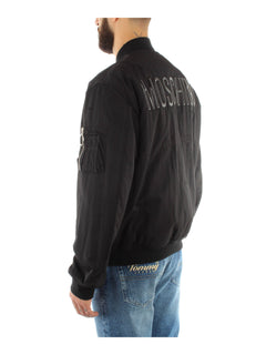 GIUBBOTTO NERO CON LOGO SUL RETRO MOSCHINO COUTURE