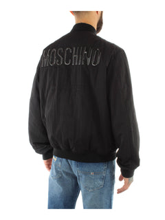 GIUBBOTTO NERO CON LOGO SUL RETRO MOSCHINO COUTURE