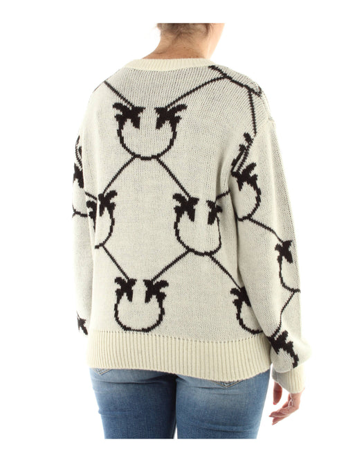 MAGLIA PANNA/NERO LOGATA PINKO