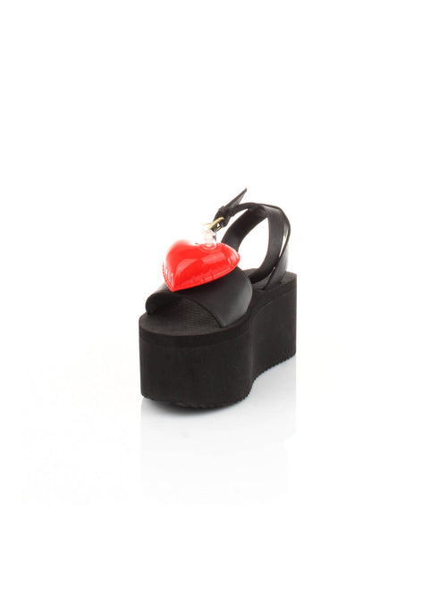 SCARPA NERO CON CUORE GONFIABILE MOSCHINO COUTURE