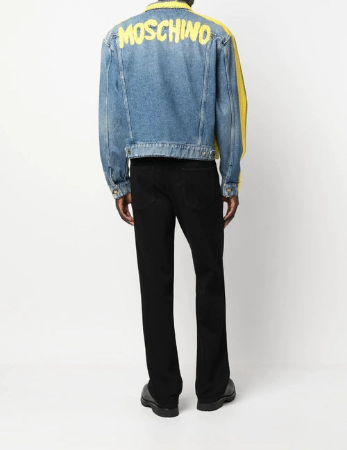 GIACCA DENIM CON LOGO PITTURA MOSCHINO COUTURE