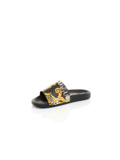 CIABATTA NERO/ORO CON FANTASIA BAROCCA VERSACE JEANS COUTURE